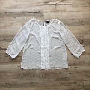 Tommy Hilfiger White Boxy Blouse with Relaxed Fit